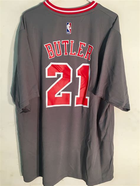 Adidas NBA Jersey Chicago Bulls Jimmy Butler Grey Short Sleeve sz L | eBay