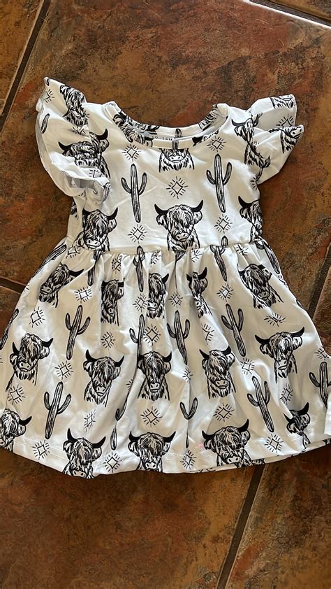 Western Cow Print Dress - Etsy