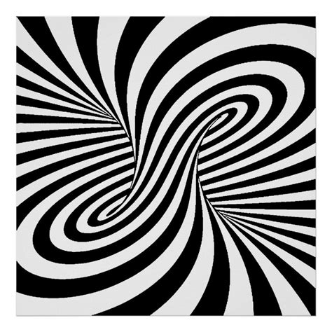 BLACK WHITE ZEBRA SWIRLS PATTERNS OPTICAL ILLUSION POSTER | Zazzle.com ...