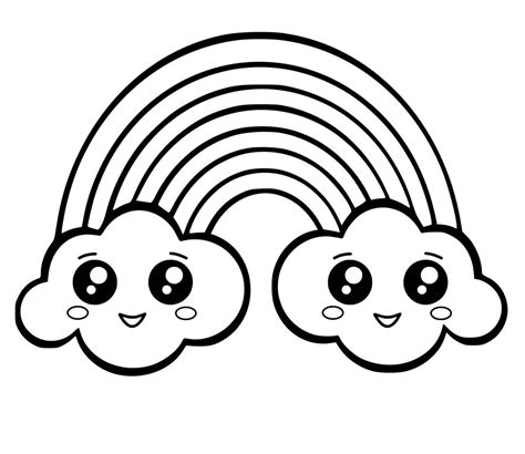 Rainbow Clouds Coloring Page Coloring Pages