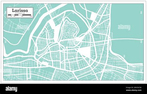 Larissa Greece City Map in Retro Style. Outline Map. Vector ...