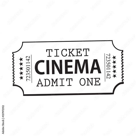 Vecteur Stock One retro style, vintage cinema, movie ticket, black and ...