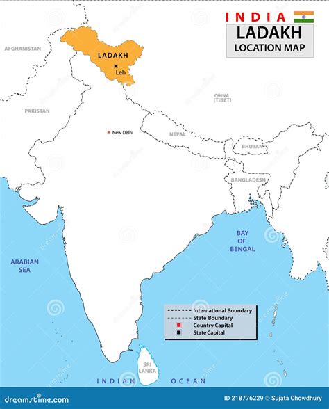 Ladakh Map District Map of Ladakh. Ladakh Map with District and Capital ...