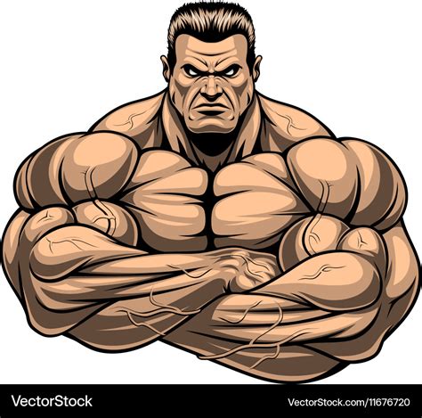 Bodybuilder strict coach Royalty Free Vector Image