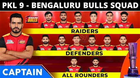 Pro Kabaddi Season 9 Bengaluru Bulls Full Squad | Pro Kabaddi 2022 ...