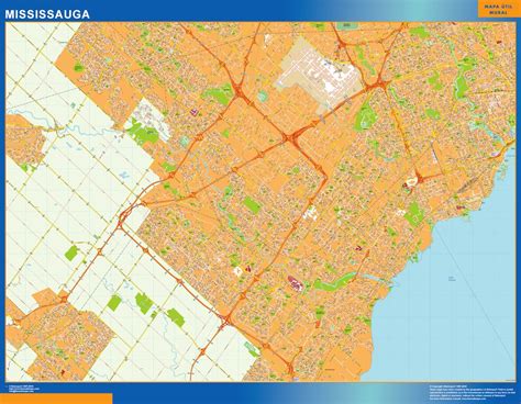 Mississauga wall wall map | Laminated wall maps of the world.