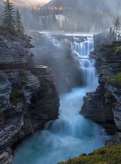 Banff Mountains Jasper National Park Alberta Canada Athabasca Falls ...