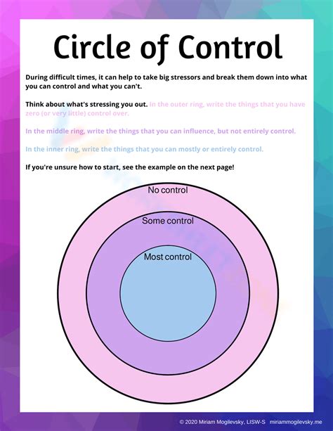 Free Printable Circle of Control Worksheet Collection