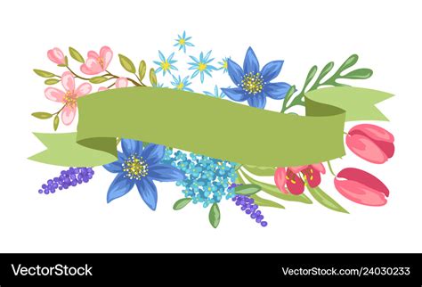 Banner with spring flowers Royalty Free Vector Image