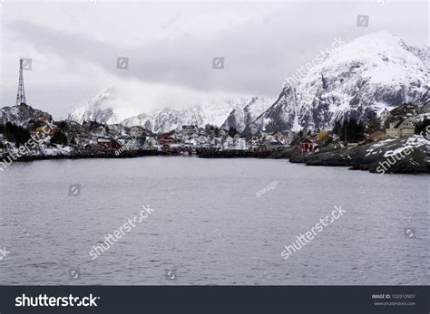 The Ferry Arrival In The Moskenes Port From Bodo, In Norway. Stock ...