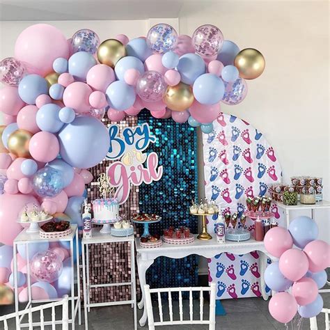 1 Set Happy Christening Balloons Party Decoration Blue Pink Balloon ...