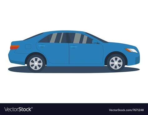 Blue car on white background Royalty Free Vector Image