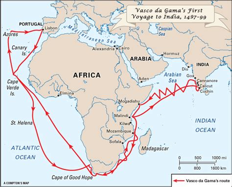 Vasco Da Gama Route Map - Draw A Topographic Map