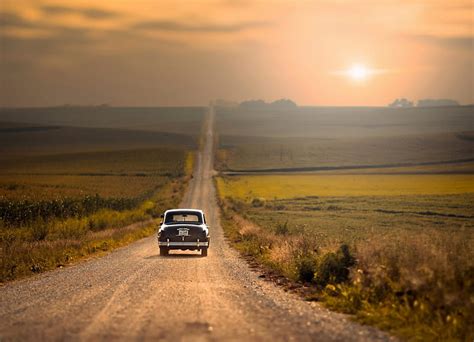 Country Road, sunset, country, road, car, HD wallpaper | Peakpx