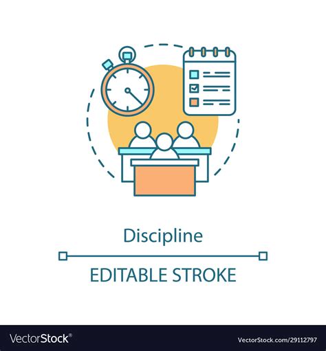 Discipline concept icon Royalty Free Vector Image