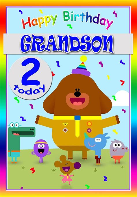 Hey Duggee Birthday Card for Grandson Age 2 - Optional Personalised ...