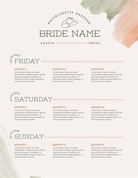 FREE Bridal Shower Itinerary Template: Plan Your Perfect Shower With Ease!