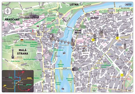 Old town prague map - Map of prague old town square (Bohemia - Czechia)