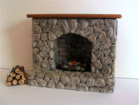 Miniature Stonework Fireplace (1 inch dollhouse scale) | Doll house ...