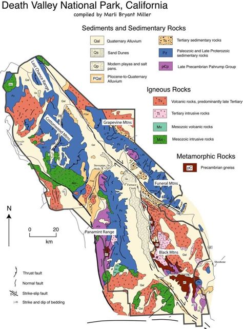 Geologic Map of Death Valley National Park, California compiled by ...