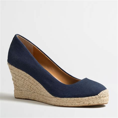 J.crew Factory Canvas Espadrille Wedges in Blue (navy) | Lyst