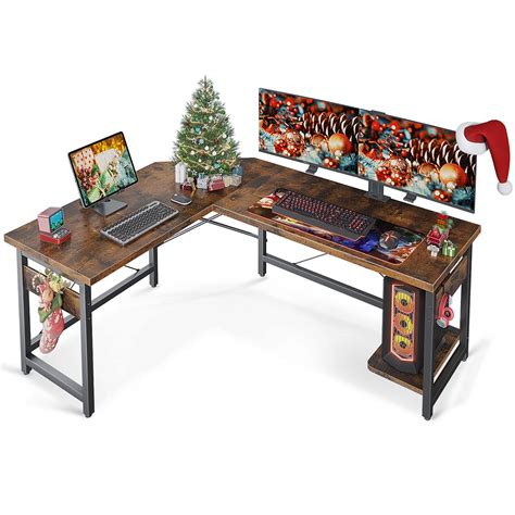 Coleshome 59" L Shaped Gaming Desk, Corner Computer Desk, Sturdy Home ...