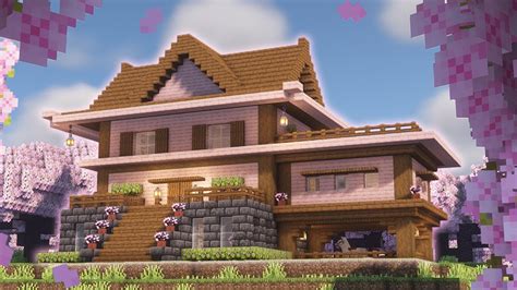 Minecraft: How To Build A Cherry Blossom Mansion (House Tutorial) - YouTube