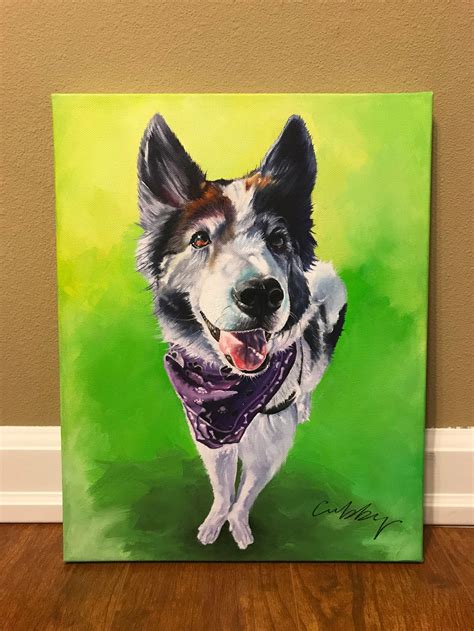 Custom Dog Painting Custom Dog Portrait Custom Pet Painting | Etsy