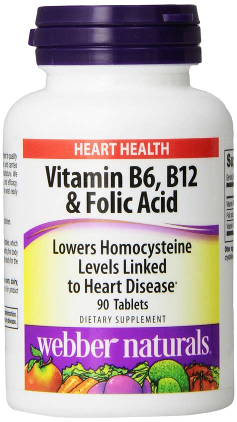 Webber Naturals Vitamin B6, B12 and Folic Acid Tablets, 90 Count- Buy ...