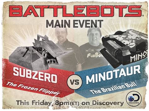 Episode 16 Main Event: Subzero vs Minotaur : r/battlebots