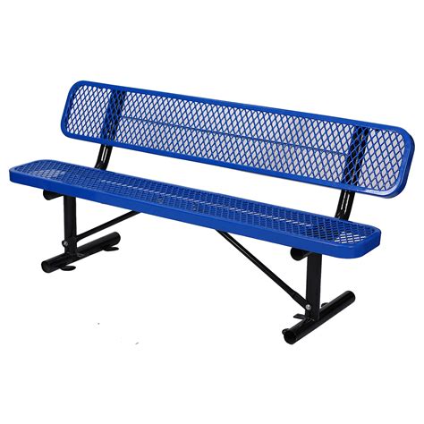 Yesurprise Heavy Duty Park Bench with Backrest Surface Mount Frame ...