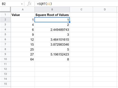 How to Calculate Square Root & Cube Root in Google Sheets - Statology