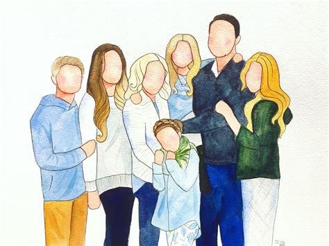 Custom Illustrated Family Portrait - Personalized Family Portrait ...