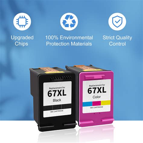 67XL Ink Cartridge for HP 67 Ink for HP Deskjet 2700 2700e 2752 2752e ...