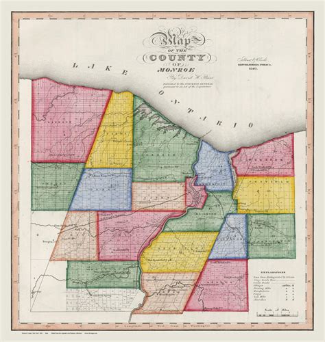 Monroe County New York 1840 - Burr State Atlas - OLD MAPS