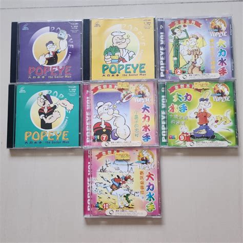 Popeye cartoon VCDs, Hobbies & Toys, Music & Media, CDs & DVDs on Carousell