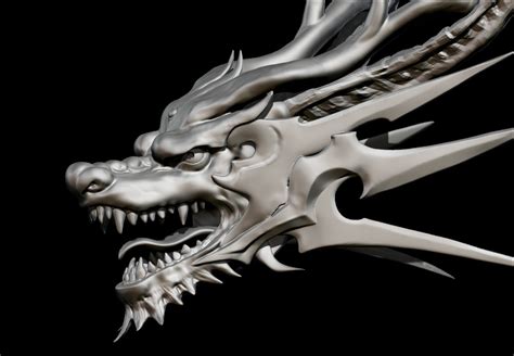 ArtStation - dragon head sculpture