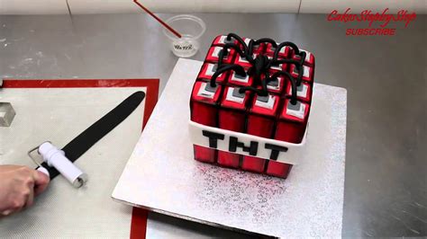 MINECRAFT TNT CAKE How To Make by CakesStepbyStep - YouTube