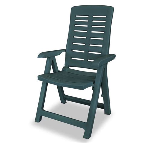 Foldable Plastic Garden Chair Green Color Reclining Outdoor Lawn Patio ...