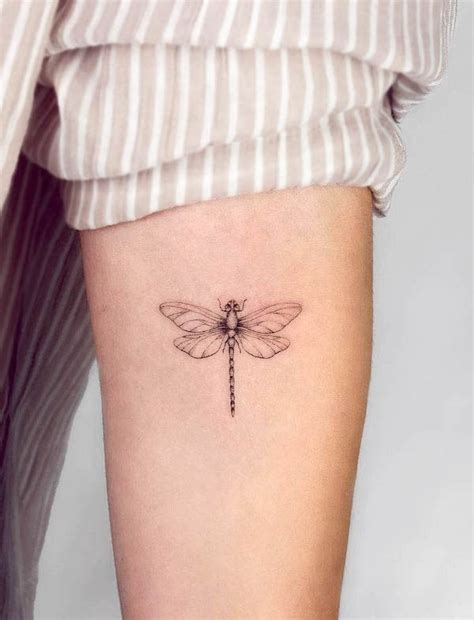 Simple Black Dragonfly Tattoo