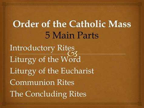 What Is The Correct Order Of The Catholic Mass - Printable Online