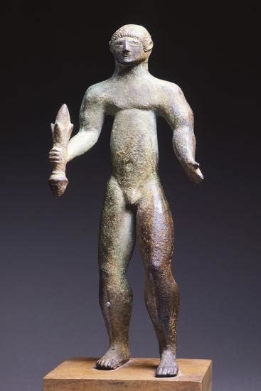 'Bronze Statuette of Tinia with Thunderbolt, from Firenzuola. Etruscan ...