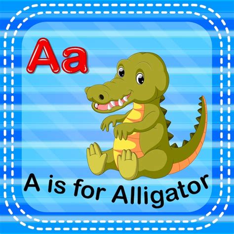 Premium Vector | Flashcard letter a is for alligator