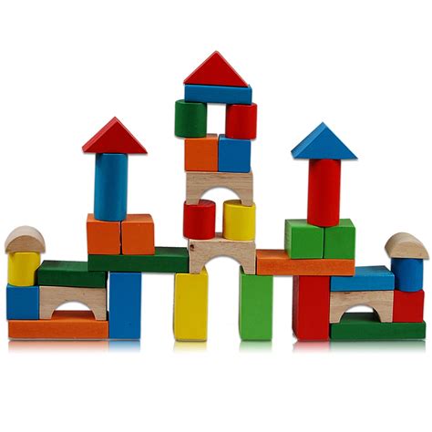 Multicolour multifunctional building blocks wooden drum 50 Large ...