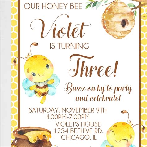 Bumble Bee Birthday Party Invitations — Party Beautifully