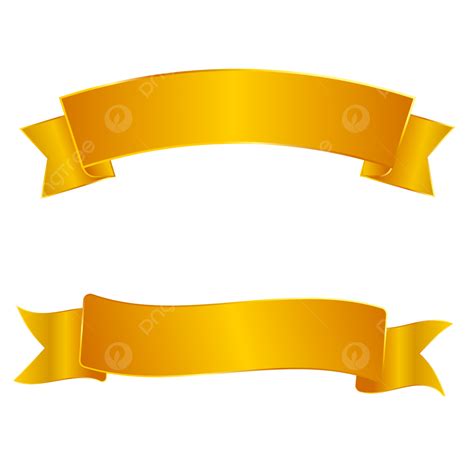 Golden Ribbon Vector Transparent, Gold Ribbon Banner, Gold Ribbon Text ...