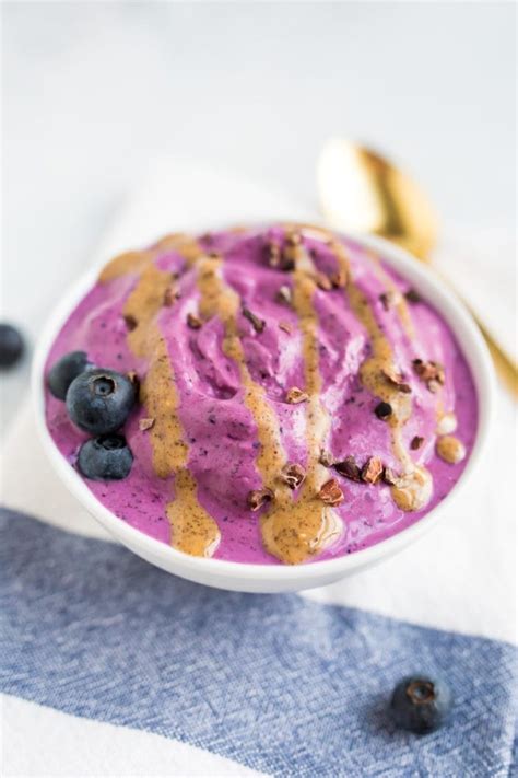 3-Ingredient Blueberry Frozen Yogurt - Eating Bird Food