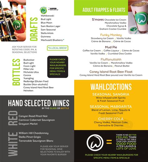 Wahlburgers @ Hy-Vee menu in Blue Springs, Missouri, USA