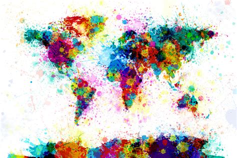 Map of Paint Splashes World Map ǀ Maps of all cities and countries for ...