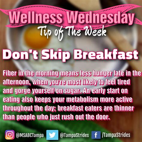 Wellness Wednesday - Don't skip breakfast | Wellness wednesday ...